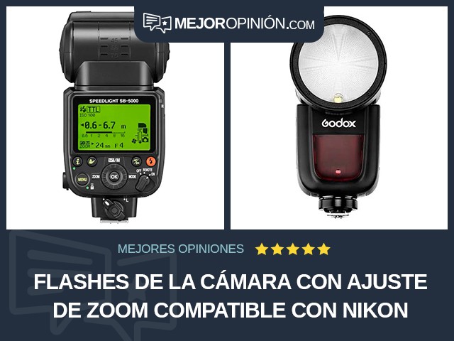 Flashes de la cámara Con ajuste de zoom Compatible con Nikon