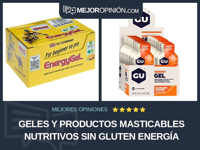 Geles y productos masticables nutritivos Sin gluten Energía