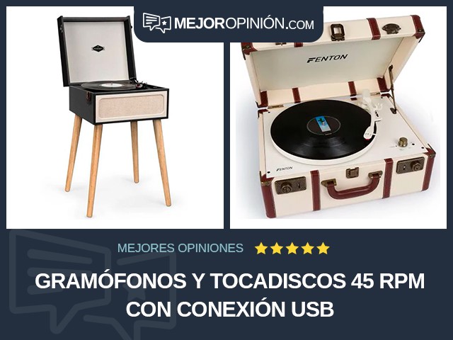 Gramófonos y tocadiscos 45 RPM Con conexión USB