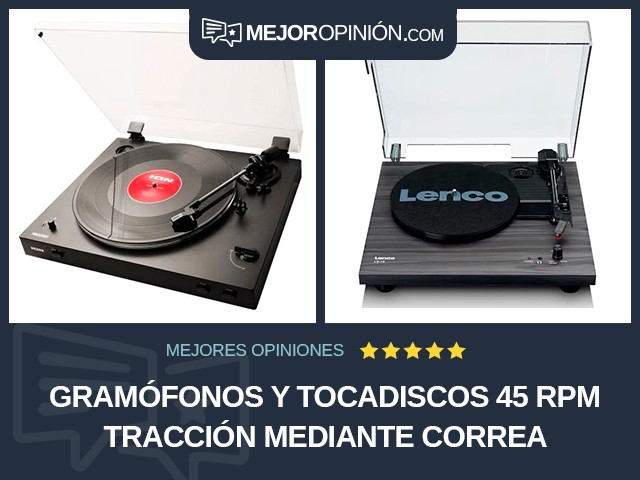 Gramófonos y tocadiscos 45 RPM Tracción mediante correa