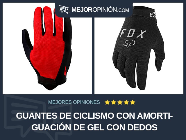 Guantes de ciclismo Con amortiguación de gel Con dedos