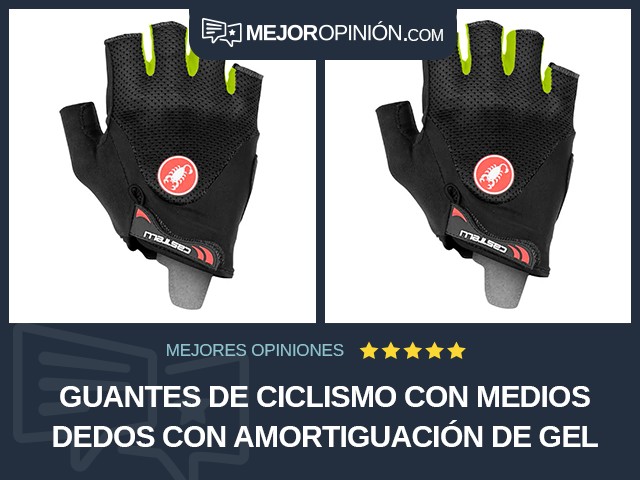 Guantes de ciclismo Con medios dedos Con amortiguación de gel