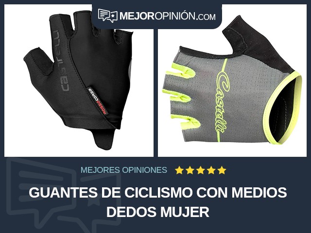 Guantes de ciclismo Con medios dedos Mujer