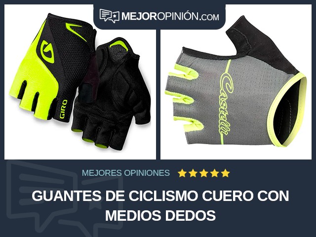 Guantes de ciclismo Cuero Con medios dedos