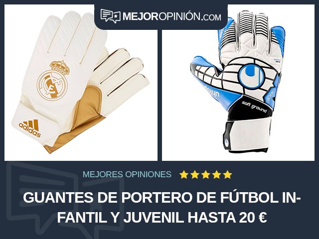 Guantes de portero de fútbol Infantil y juvenil Hasta 20 €