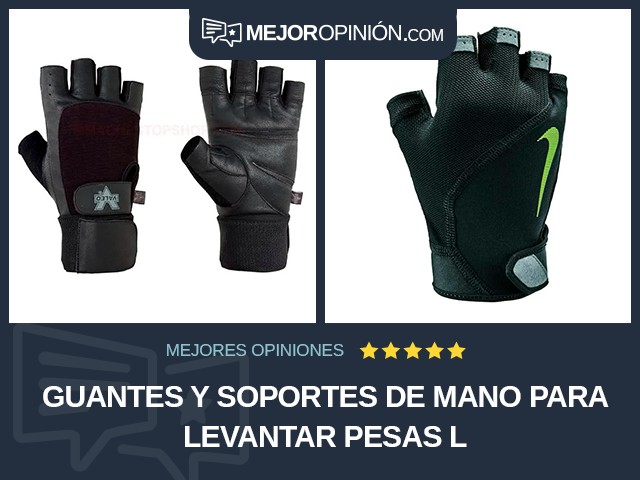 Guantes y soportes de mano para levantar pesas L