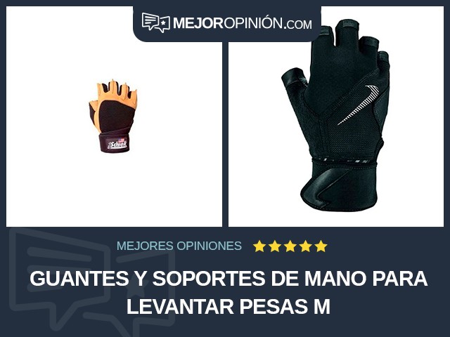 Guantes y soportes de mano para levantar pesas M