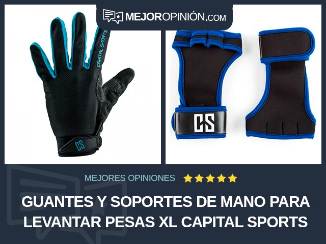 Guantes y soportes de mano para levantar pesas XL Capital Sports