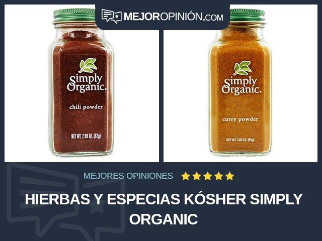 Hierbas y especias Kósher Simply Organic