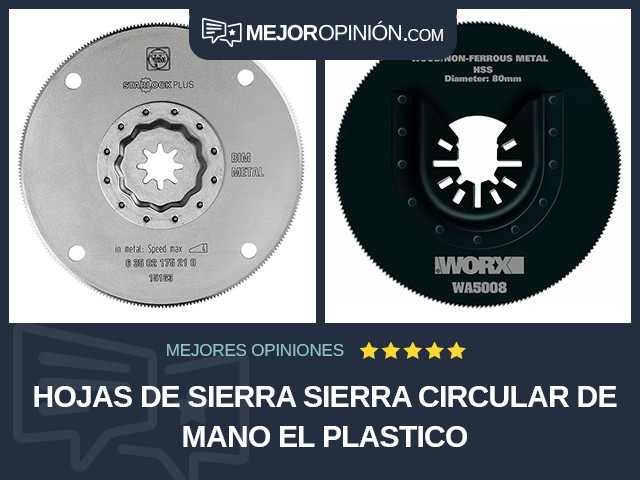 Hojas de sierra Sierra circular de mano El plastico