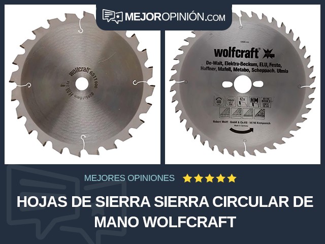 Hojas de sierra Sierra circular de mano Wolfcraft