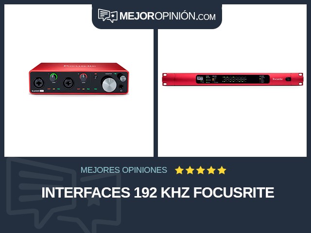 Interfaces 192 kHz Focusrite