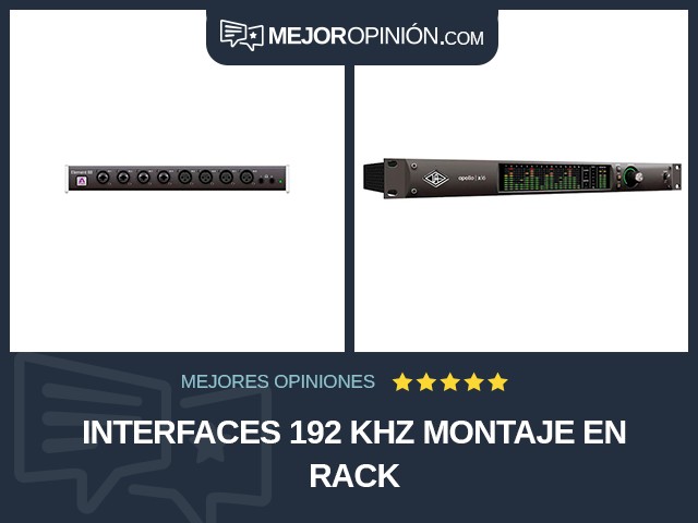 Interfaces 192 kHz Montaje en rack