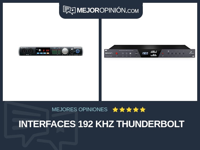 Interfaces 192 kHz Thunderbolt