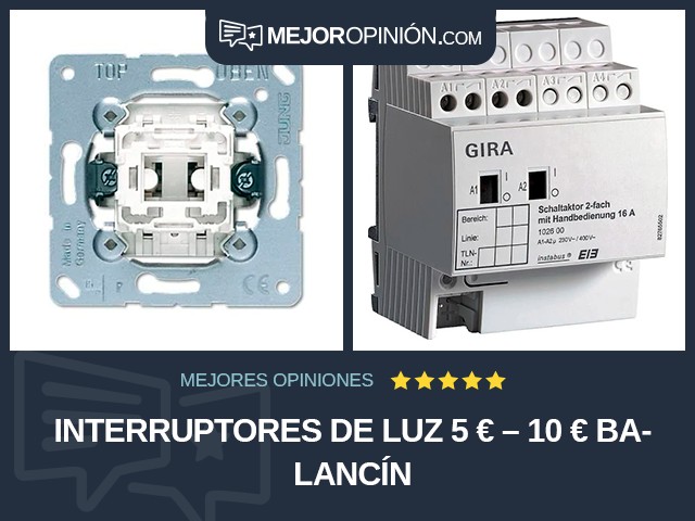 Interruptores de luz 5 € – 10 € Balancín