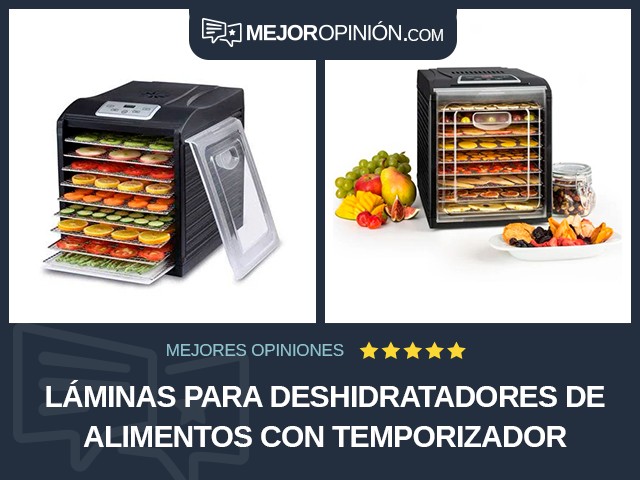 Láminas para deshidratadores de alimentos Con temporizador