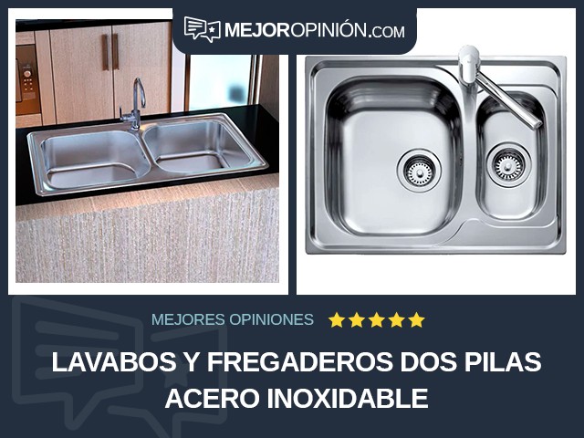 Lavabos y fregaderos Dos pilas Acero inoxidable