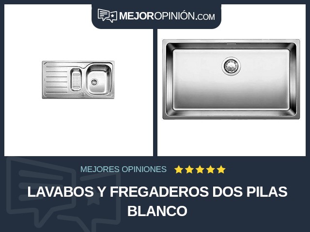 Lavabos y fregaderos Dos pilas Blanco