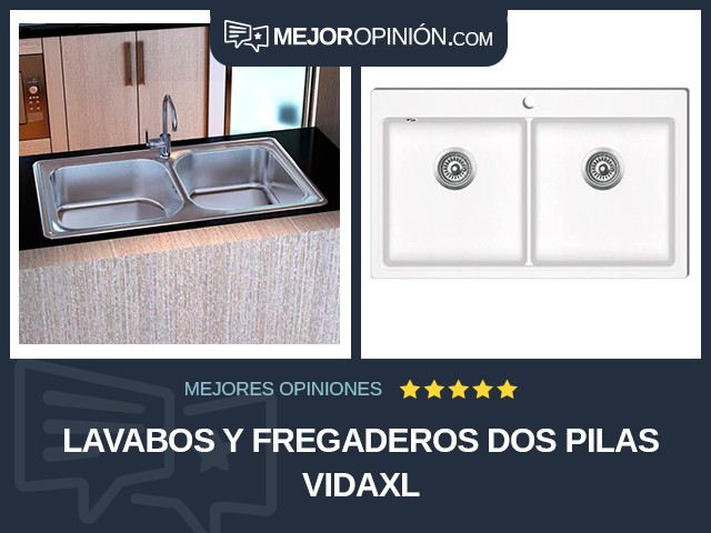 Lavabos y fregaderos Dos pilas vidaXL