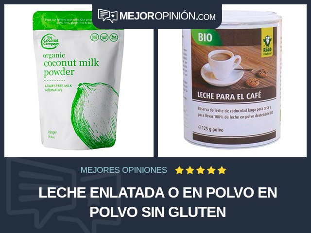 Leche enlatada o en polvo En polvo Sin gluten