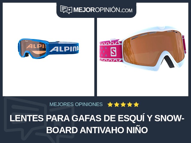 Lentes para gafas de esquí y snowboard Antivaho Niño