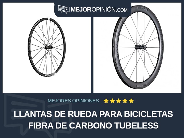 Llantas de rueda para bicicletas Fibra de carbono Tubeless