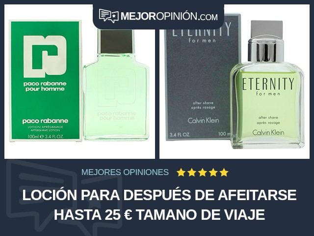 Loción para después de afeitarse Hasta 25 € Tamano de viaje