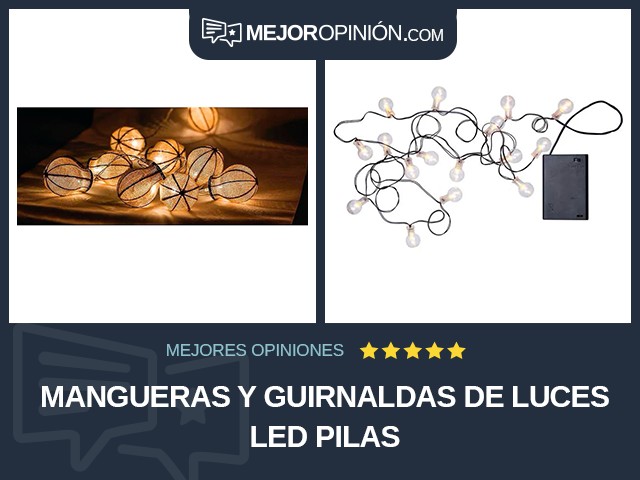 Mangueras y guirnaldas de luces LED Pilas