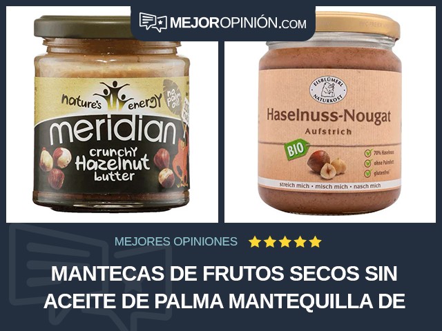 Mantecas de frutos secos Sin aceite de palma Mantequilla de avellana