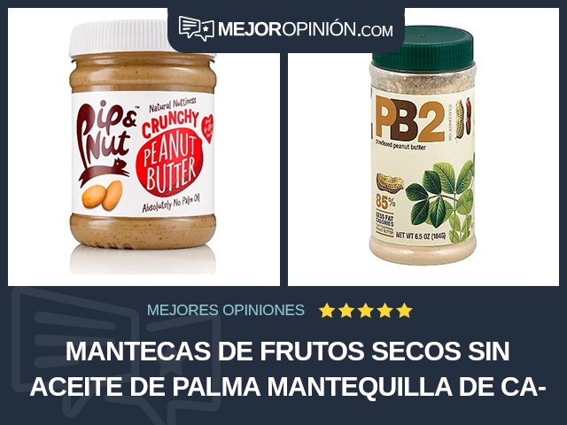 Mantecas de frutos secos Sin aceite de palma Mantequilla de cacahuete