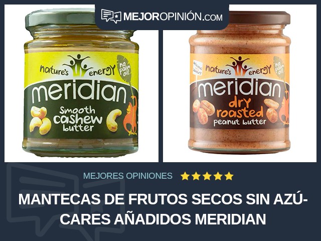 Mantecas de frutos secos Sin azúcares añadidos Meridian