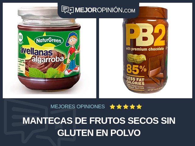 Mantecas de frutos secos Sin gluten En polvo