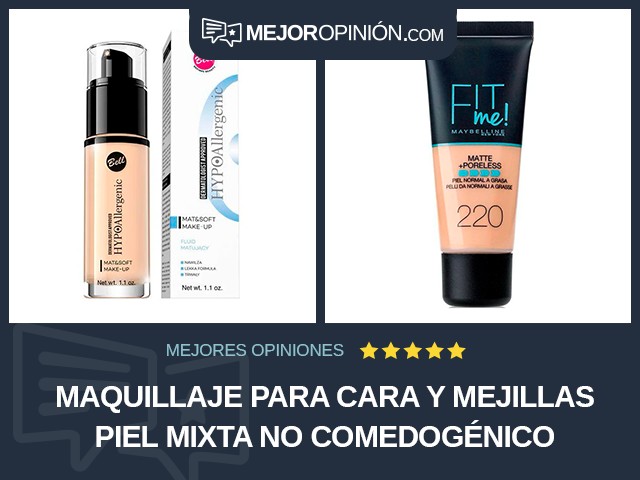 Maquillaje para cara y mejillas Piel mixta No comedogénico