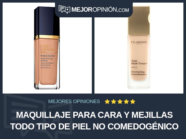 Maquillaje para cara y mejillas Todo tipo de piel No comedogénico