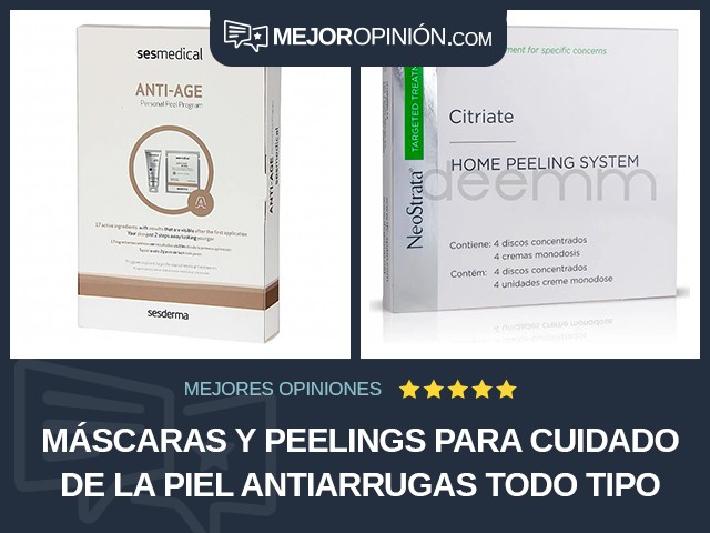 Máscaras y peelings para cuidado de la piel Antiarrugas Todo tipo de piel