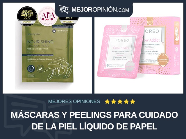 Máscaras y peelings para cuidado de la piel Líquido De papel