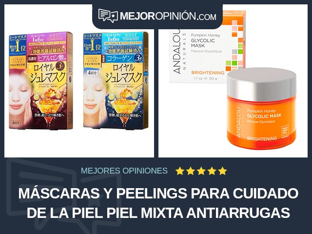 Máscaras y peelings para cuidado de la piel Piel mixta Antiarrugas