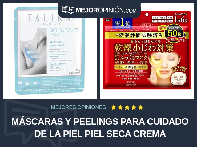 Máscaras y peelings para cuidado de la piel Piel seca Crema