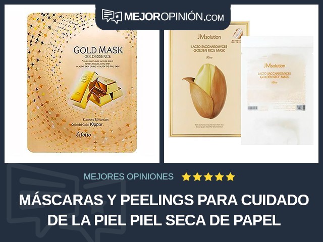 Máscaras y peelings para cuidado de la piel Piel seca De papel