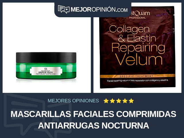 Mascarillas faciales comprimidas Antiarrugas Nocturna