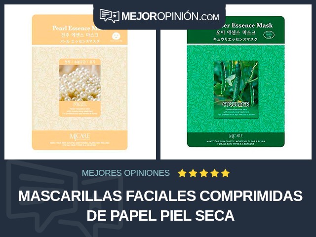 Mascarillas faciales comprimidas De papel Piel seca