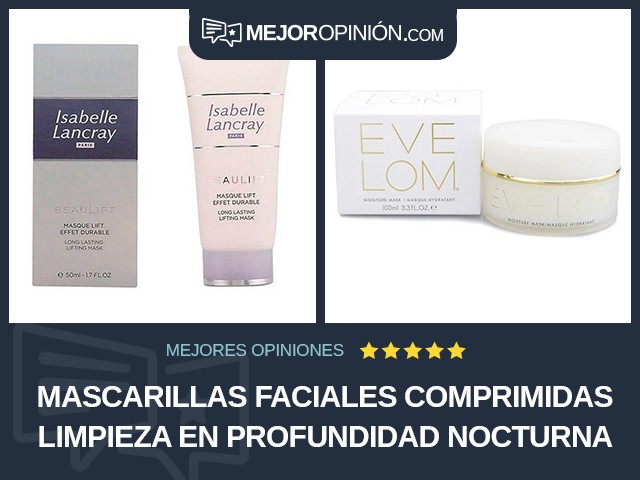 Mascarillas faciales comprimidas Limpieza en profundidad Nocturna