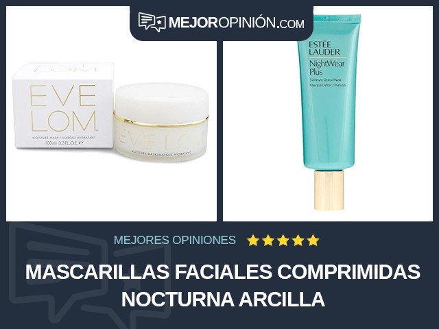 Mascarillas faciales comprimidas Nocturna Arcilla