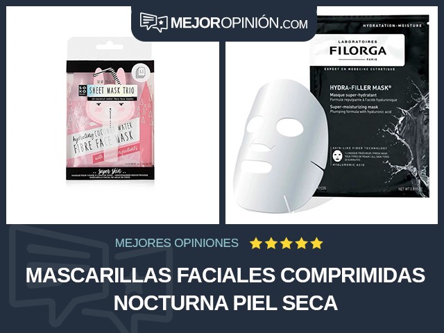 Mascarillas faciales comprimidas Nocturna Piel seca