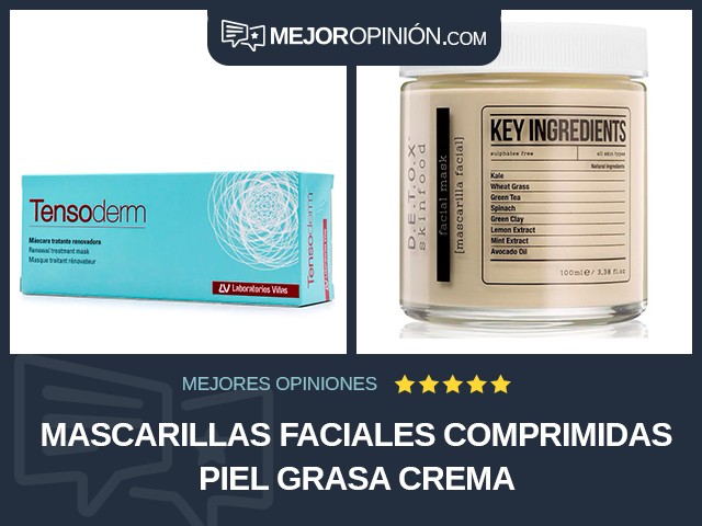 Mascarillas faciales comprimidas Piel grasa Crema