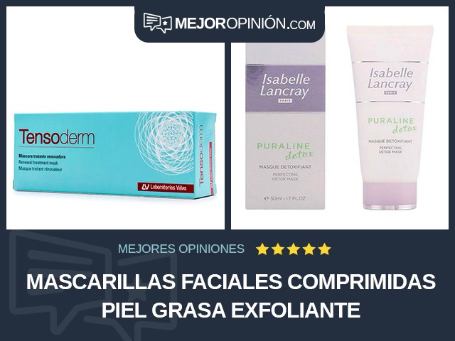 Mascarillas faciales comprimidas Piel grasa Exfoliante