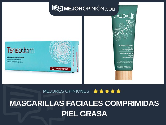 Mascarillas faciales comprimidas Piel grasa