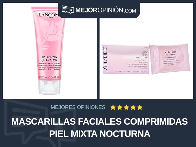 Mascarillas faciales comprimidas Piel mixta Nocturna