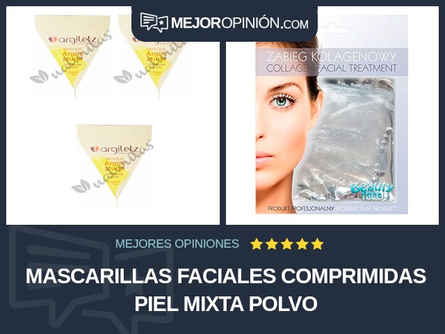 Mascarillas faciales comprimidas Piel mixta Polvo