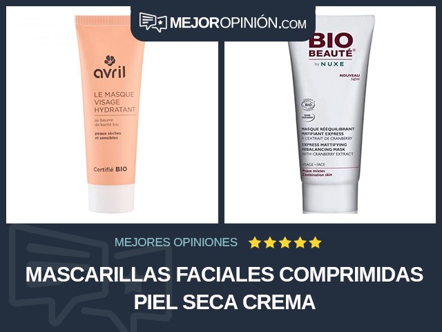 Mascarillas faciales comprimidas Piel seca Crema